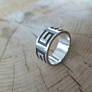 Silver greek pattern ring