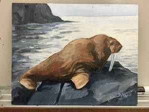 Walrus Oil Painting