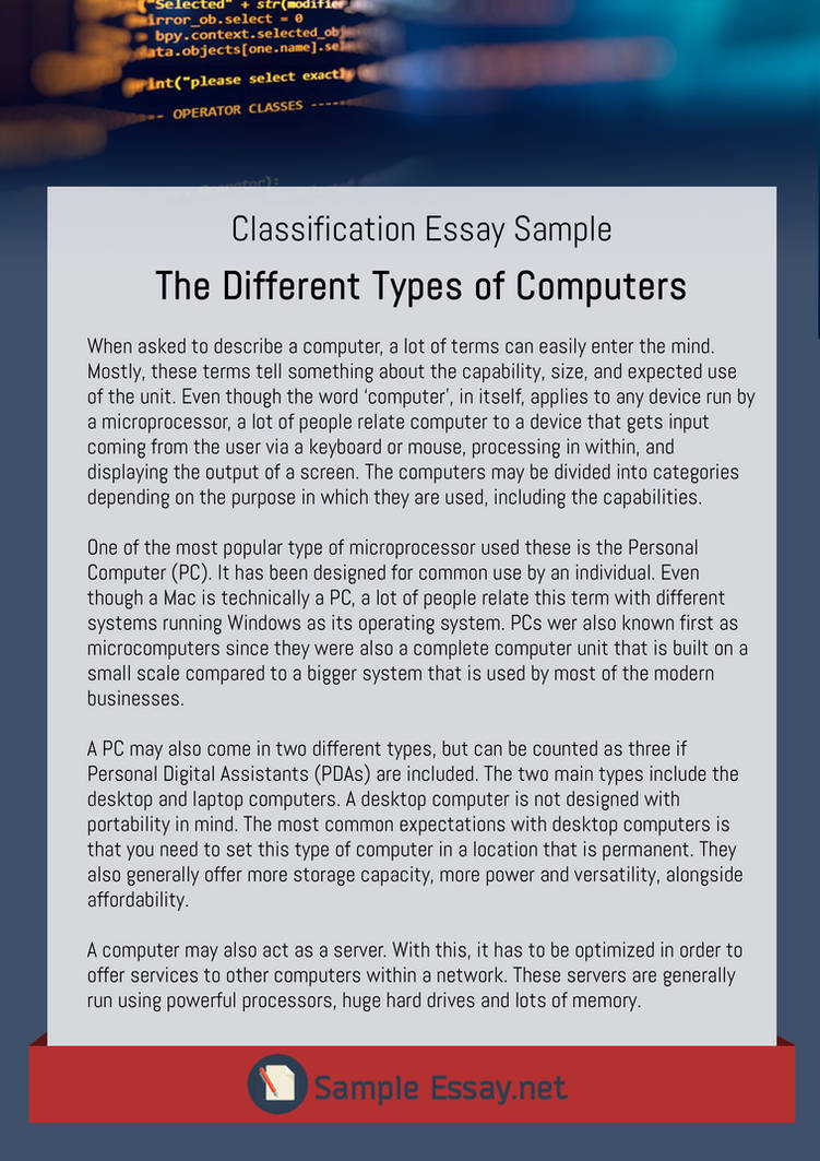 Classification Essay Sample by EssaySamplesUK2018 on DeviantArt
