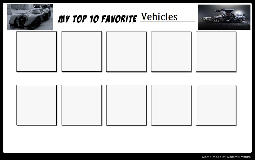 Top 10 Vehicles Meme