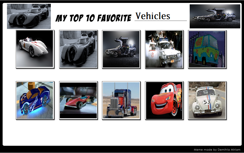 My Top 10 Vehicles