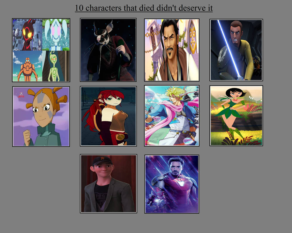 10 Characters that died who didn't deserve it by AlphaDuelist35 on