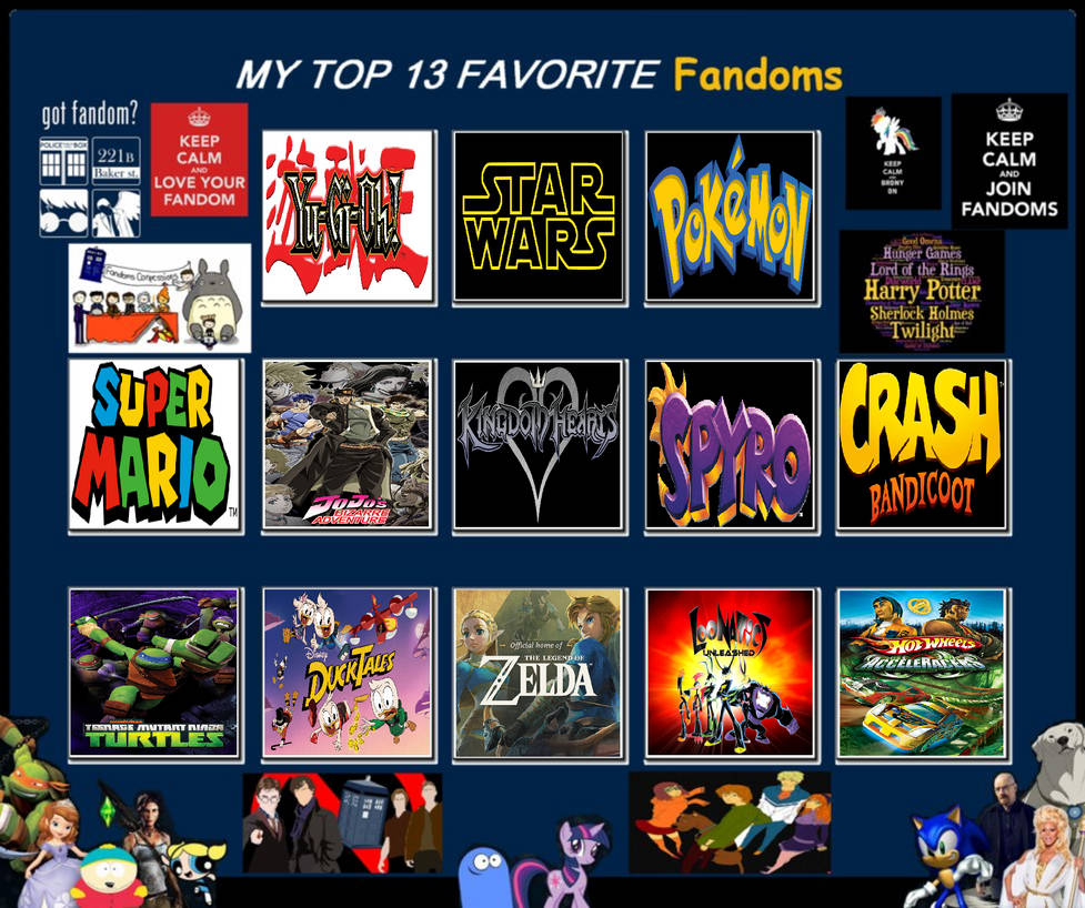 My Top 13 Favorite Fandoms by AlphaOmegaDuelist35 on DeviantArt