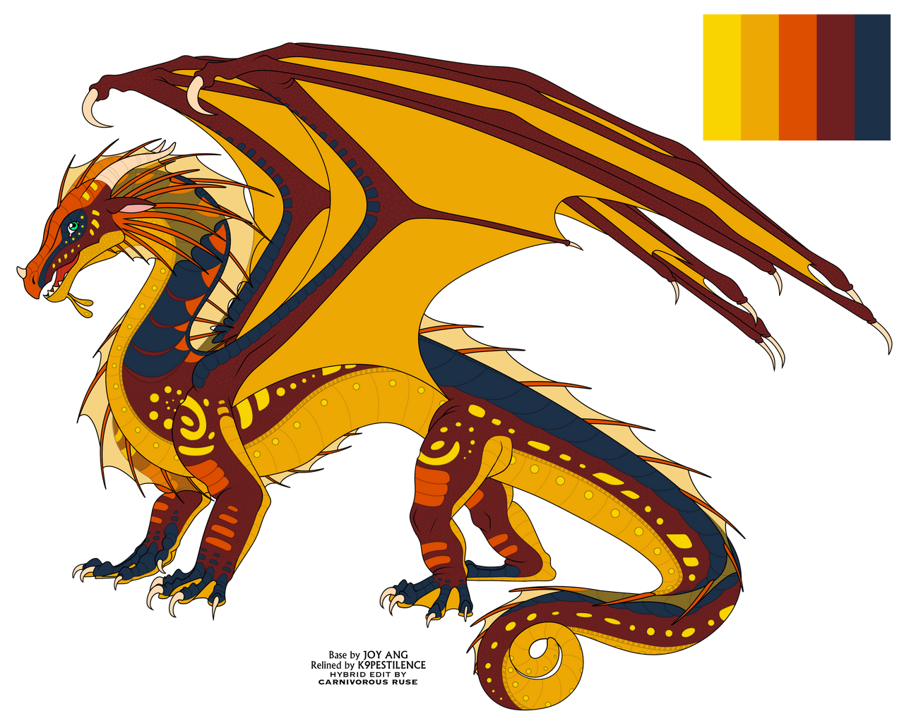 Firebender Dragon Firebender the Rain/Seawing Dragon by DiscoTheSparkleWolf on DeviantArt