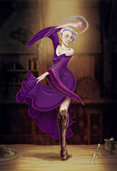 Tahlia the half-elf dancing sorceress (commission)