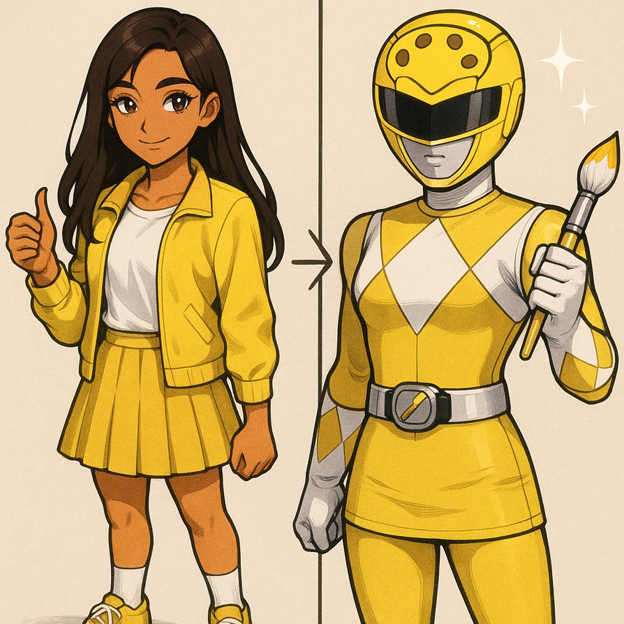 Orange Girl morph into Yellow Ranger by RSK000 by slammysupermunchie43 ...