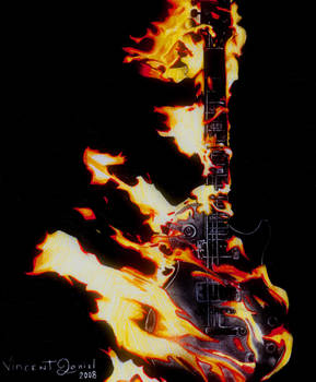 Fire playing Guitar