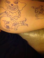 Fab Levi on my cousins leg. . . ,