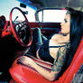 Inked Girl in Classic Car