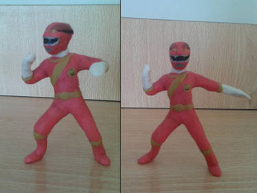 red ranger en plastilina