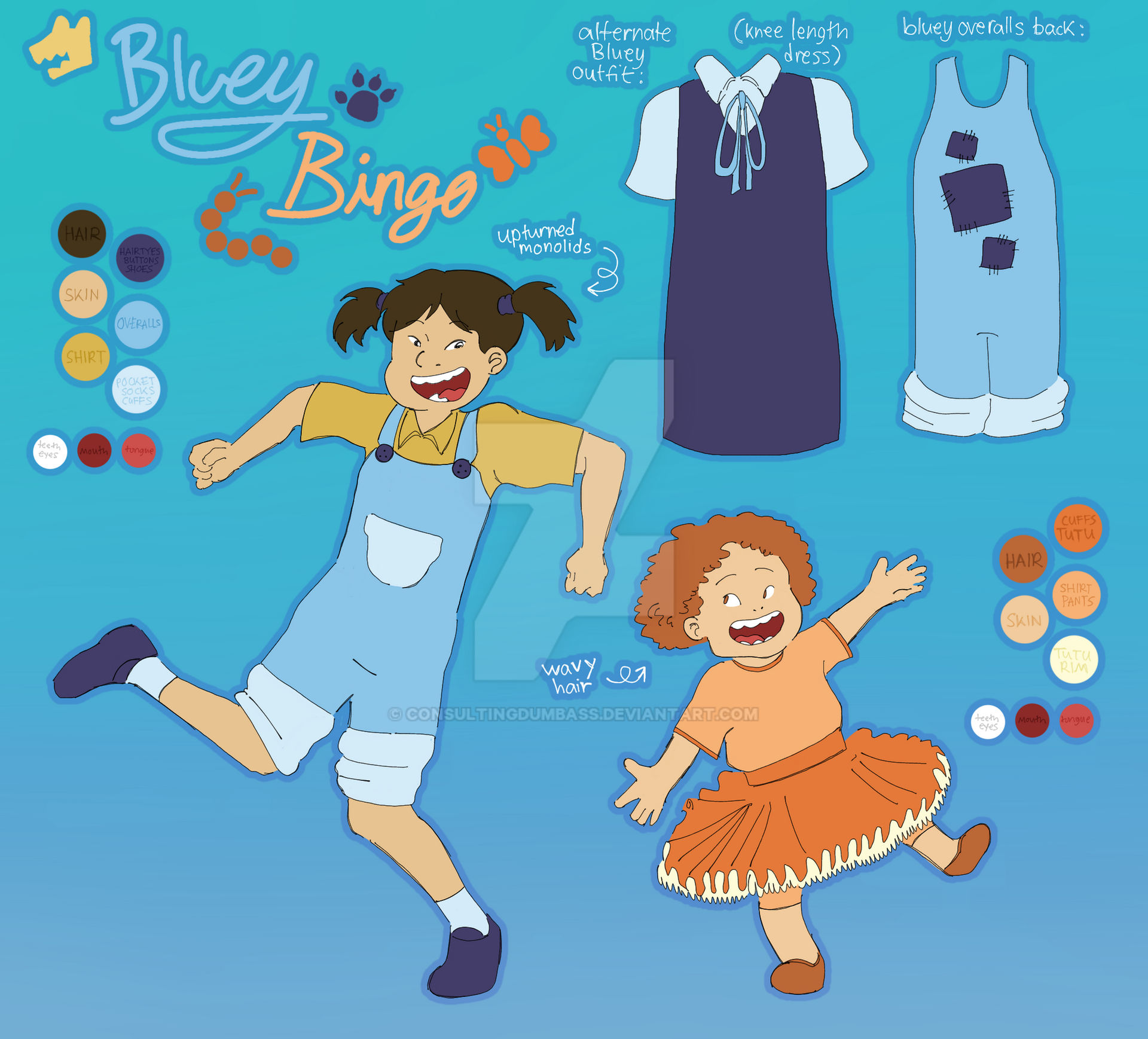 Bluey Human Human Bluey and Bingo by consultingdumbass on DeviantArt