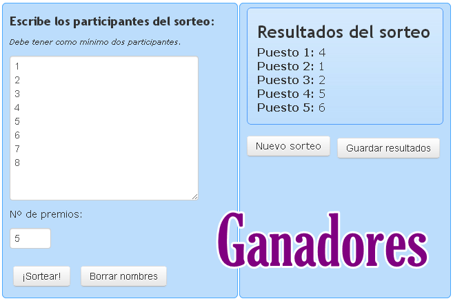 Ganadores del Sorteo!!!