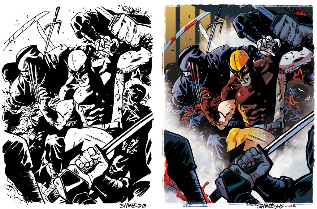 Wolverine vs Ninja squad