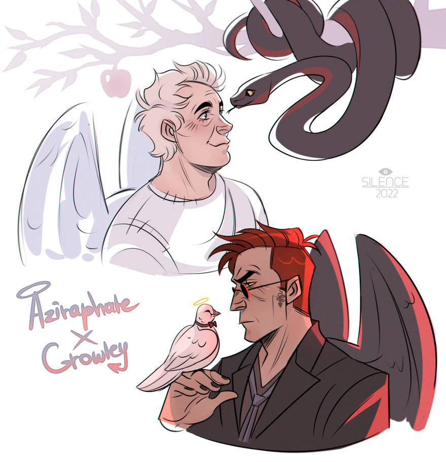 Angel And Demon Good Omens Fanart By Silence Boy On DeviantArt angel-and-demon-good-omens-fanart-by-silence-boy-on-deviantart