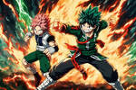 Izuku Midoriya and Natsu Dragneel, the Flame Twins by Aniu07