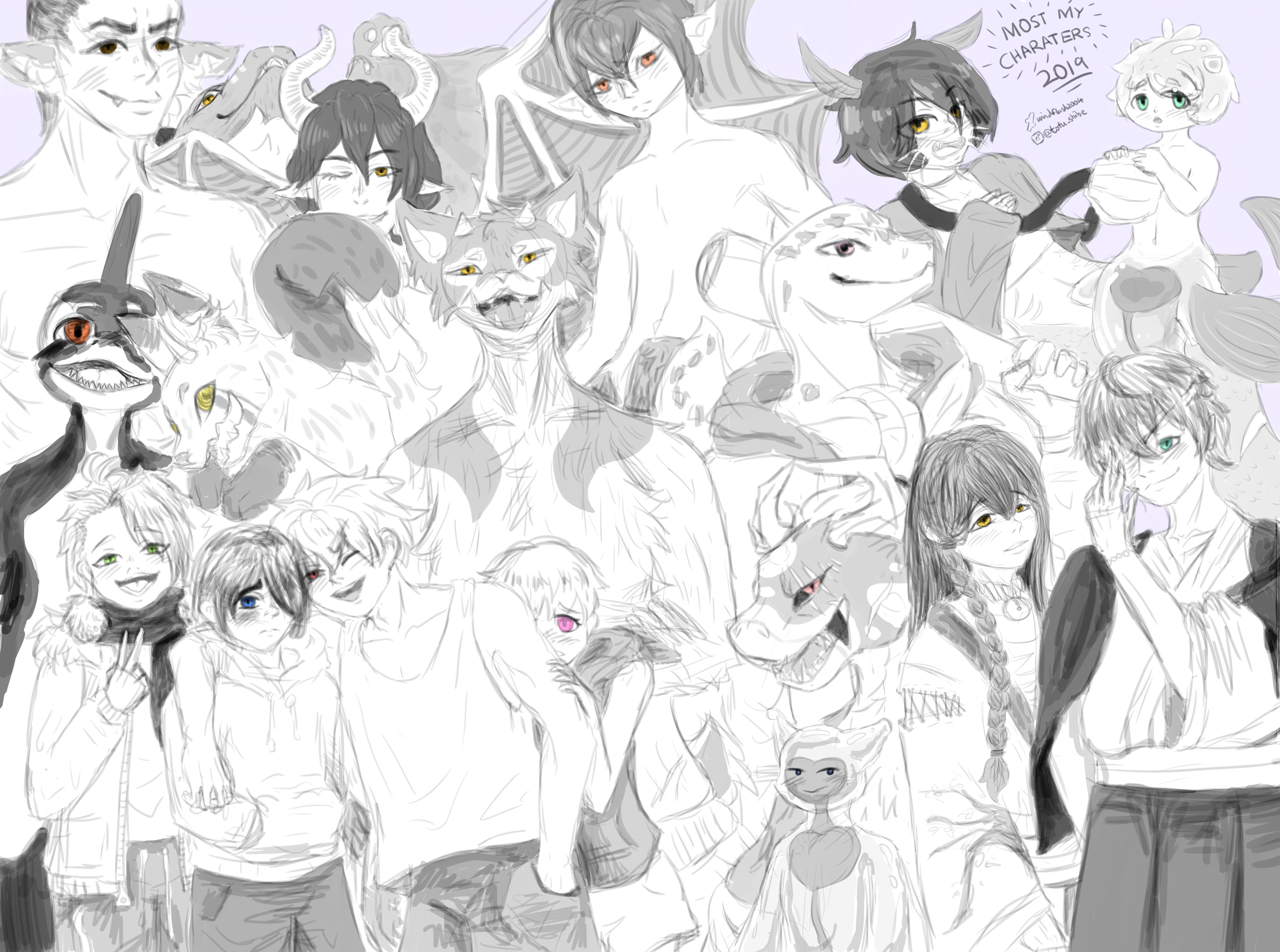 Most the charactors together as a whole 2019