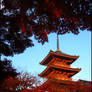 Pagoda at sunset