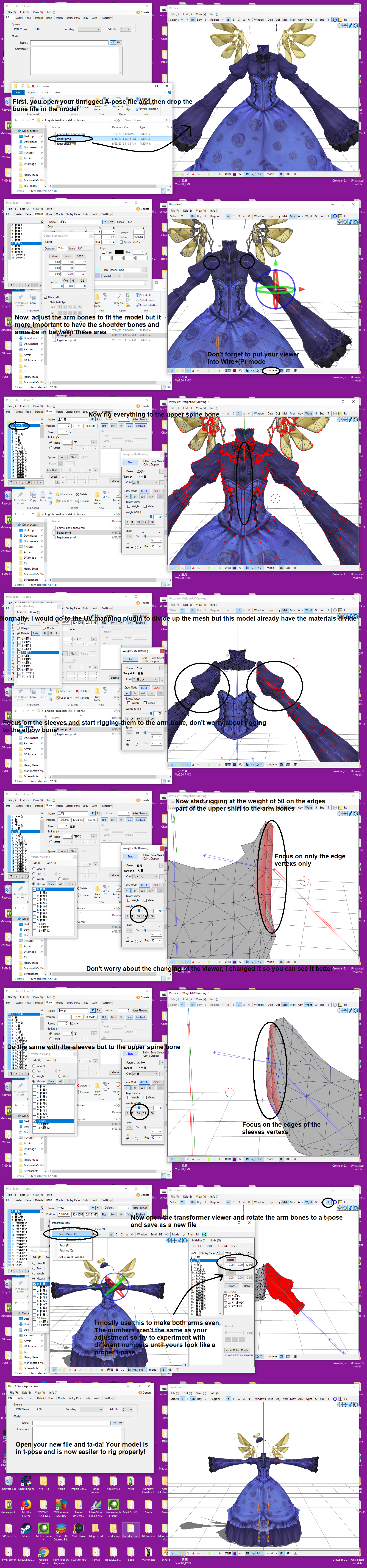 Pmx Editor Tutorial Unrigged A Pose To T Pose By Mikumikuknight On Deviantart