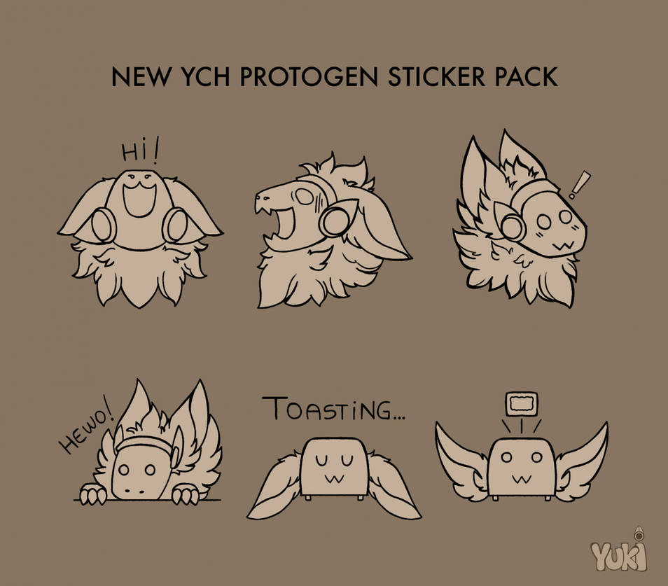 New YCH Protogen sticker pack by yukiarts17 on DeviantArt