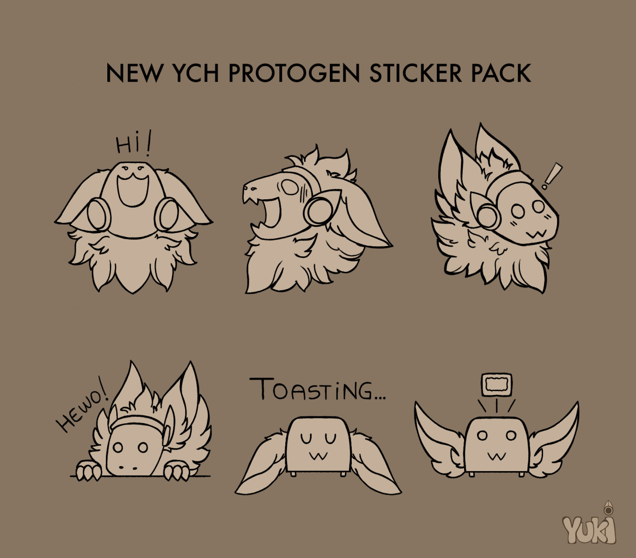 New YCH Protogen sticker pack by yukiarts17 on DeviantArt