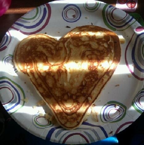 heart shaped pancake