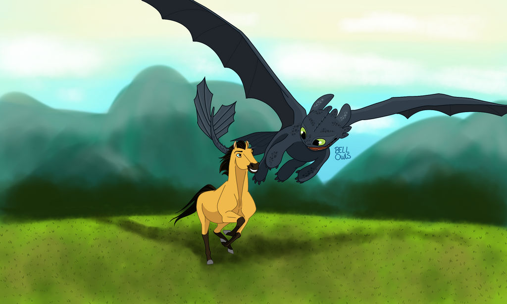 Crossover word Spirit and Toothless by BellOwl03 on DeviantArt