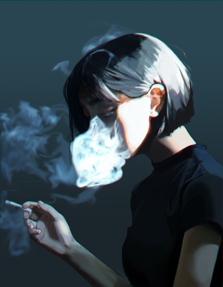 cigarette smoke art This was fun to do, i loved doing the smoke part :D - - Red Lips Smoke Art Decor