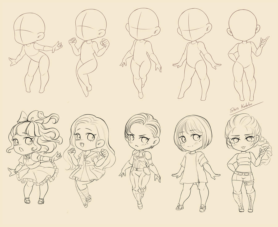Chibi Poses FTU by shinekoshin on DeviantArt