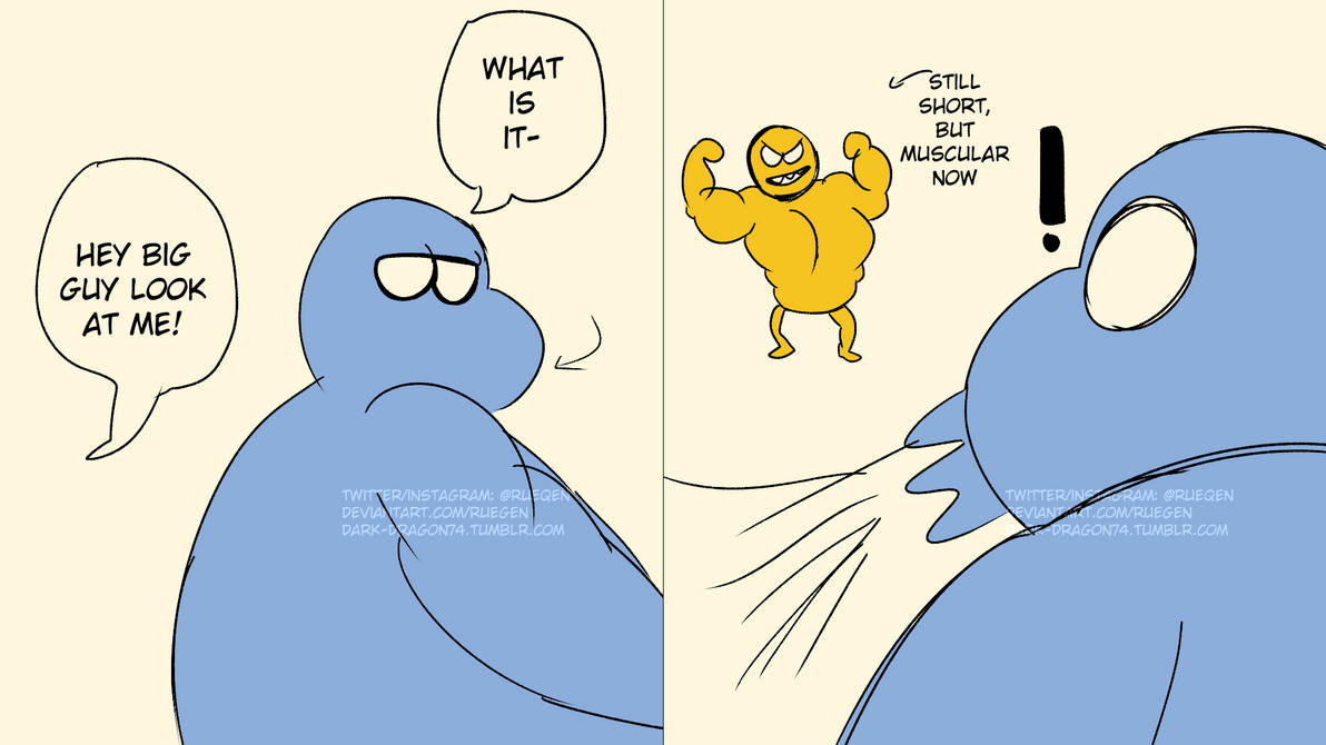 short guy went through character development arc by ruegen on DeviantArt