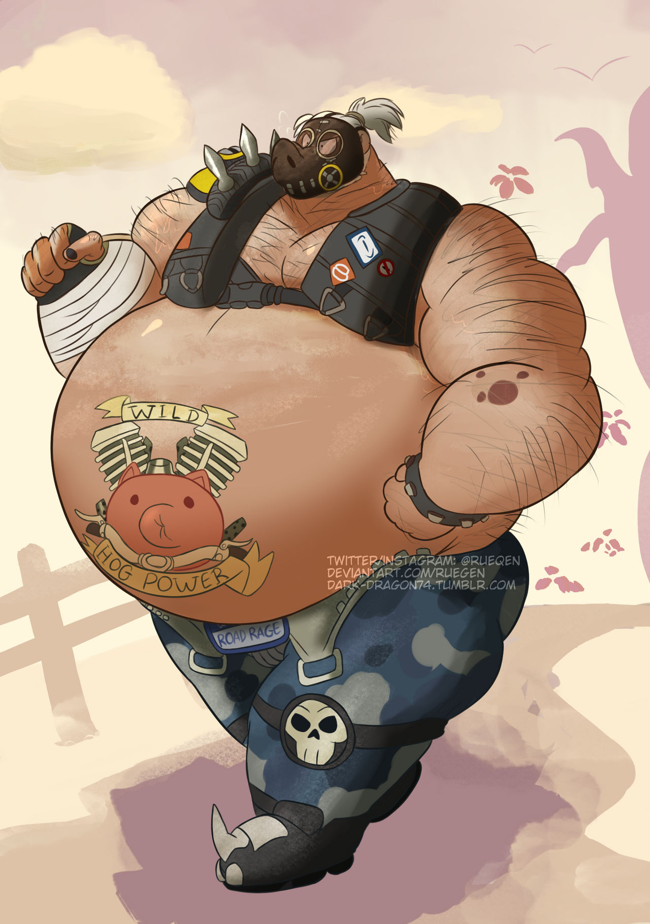 Blue Riddon Roid Hog jogging roadhog by ruegen on DeviantArt