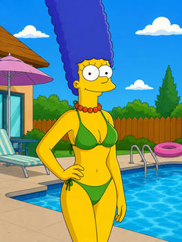 Marge Simpson Enjoys New Pool!!!