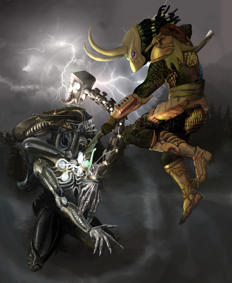 Loki as Predator vs Thor-Alien