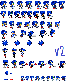 Female Sonic Sprite Sheet V2 By Kein Blue by KeinBlueTheFox on DeviantArt