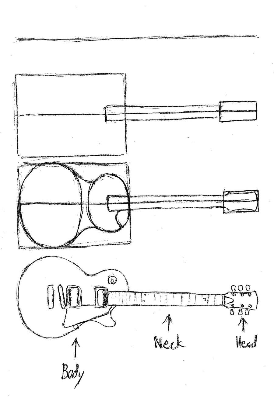 How to draw a Les Paul Guitar