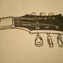 Life drawing of ink and guitar.