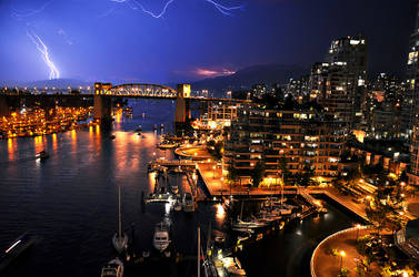 Lightning above Vancouver by Michelle-Fennel