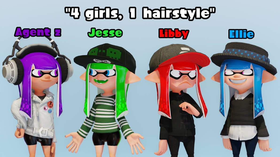 4 inkling girls, 1 hairstyle by OctomiaW133 on DeviantArt
