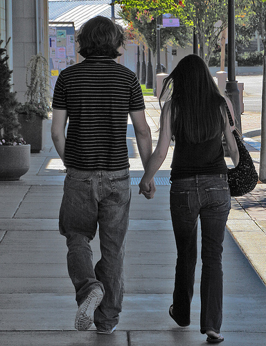 couple holding hands