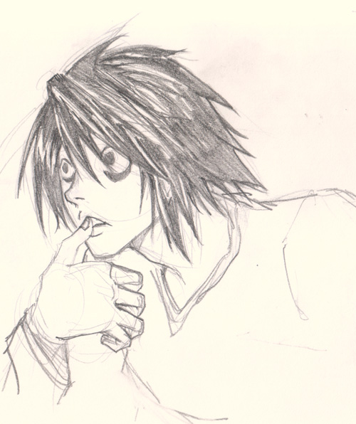 L Death Note Drawing