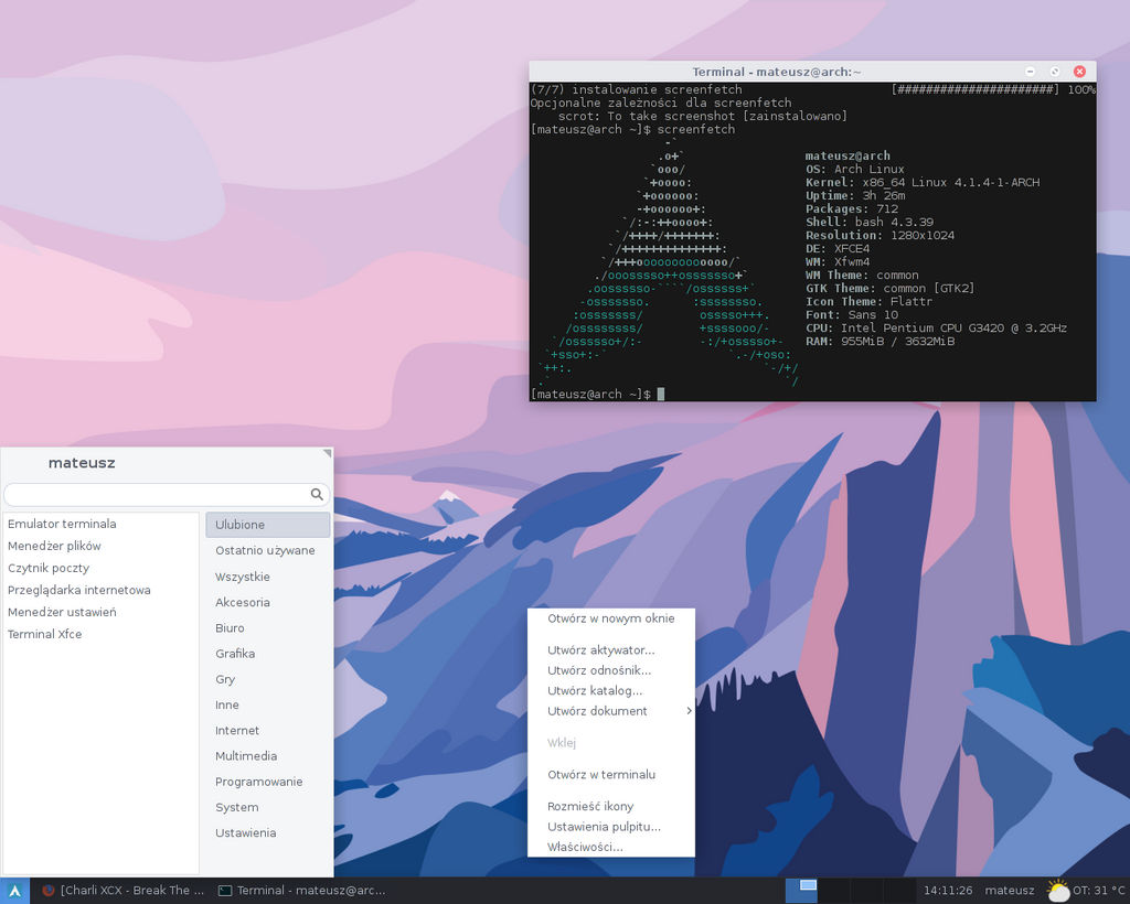Arch Xfce Customization Archlinux Xfce4 by faflo on DeviantArt