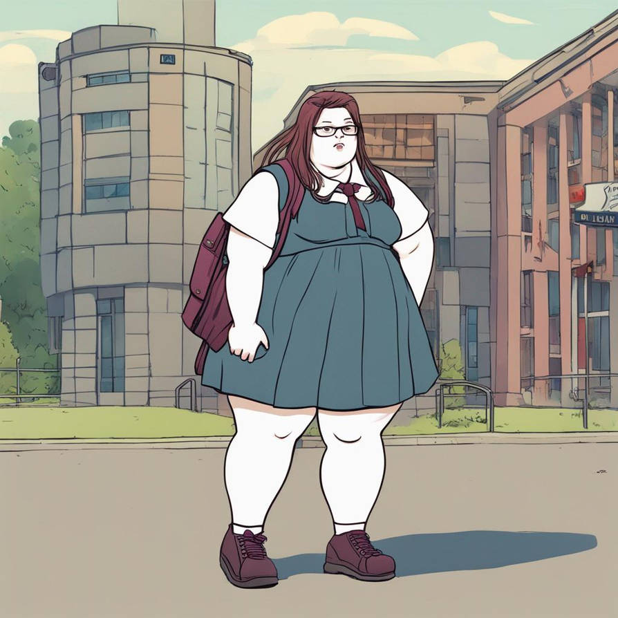 Tall fat schoolgirl by KonBeKon on DeviantArt