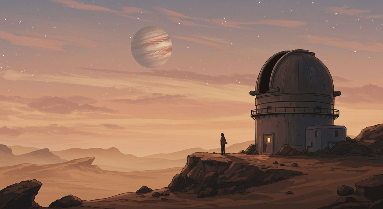 Jupiter Rising Over the Desert Observatory