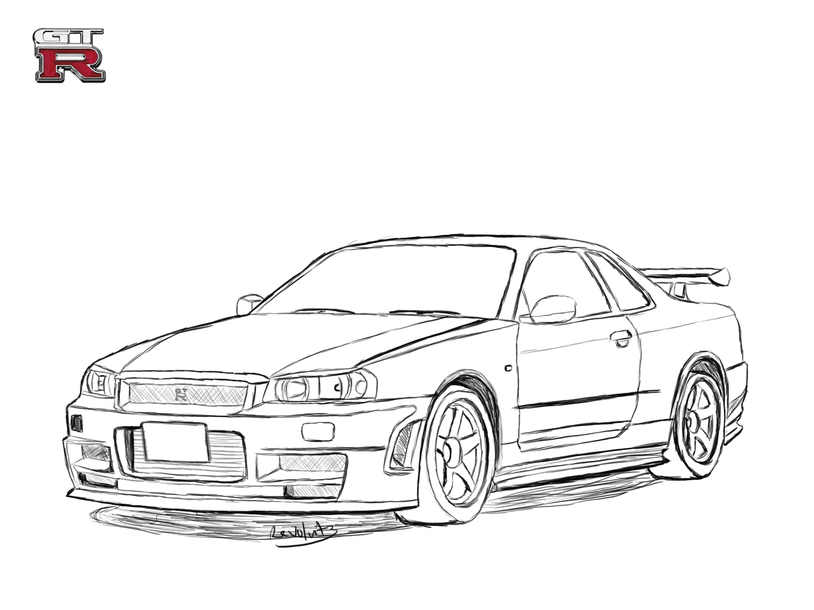 Nissan Skyline R34 Drawing By Revolut3 On Deviantart