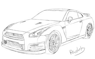 Nissan GTR Drawing