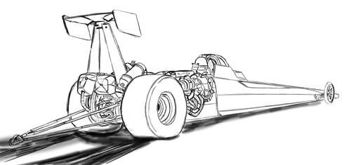 Top Fuel Dragster Drawing