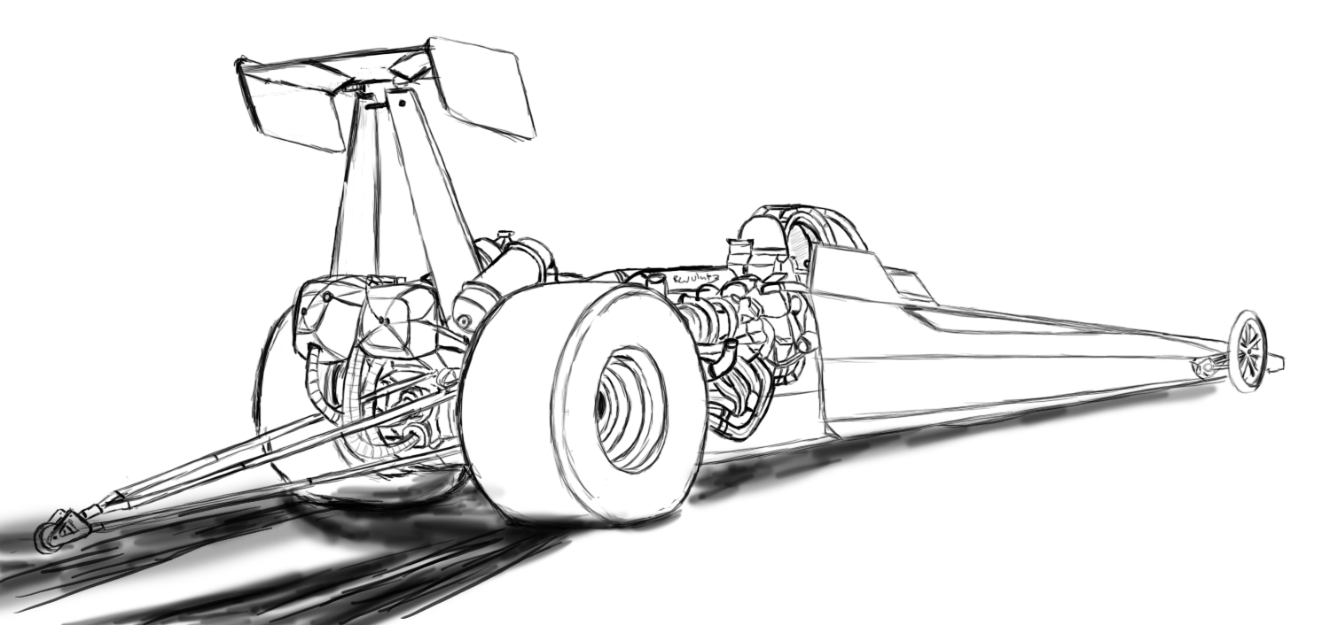 How To Draw A Dragster Step By Step