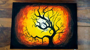 TREE DRAWING -oil Pastel Drawing By Bryanyez