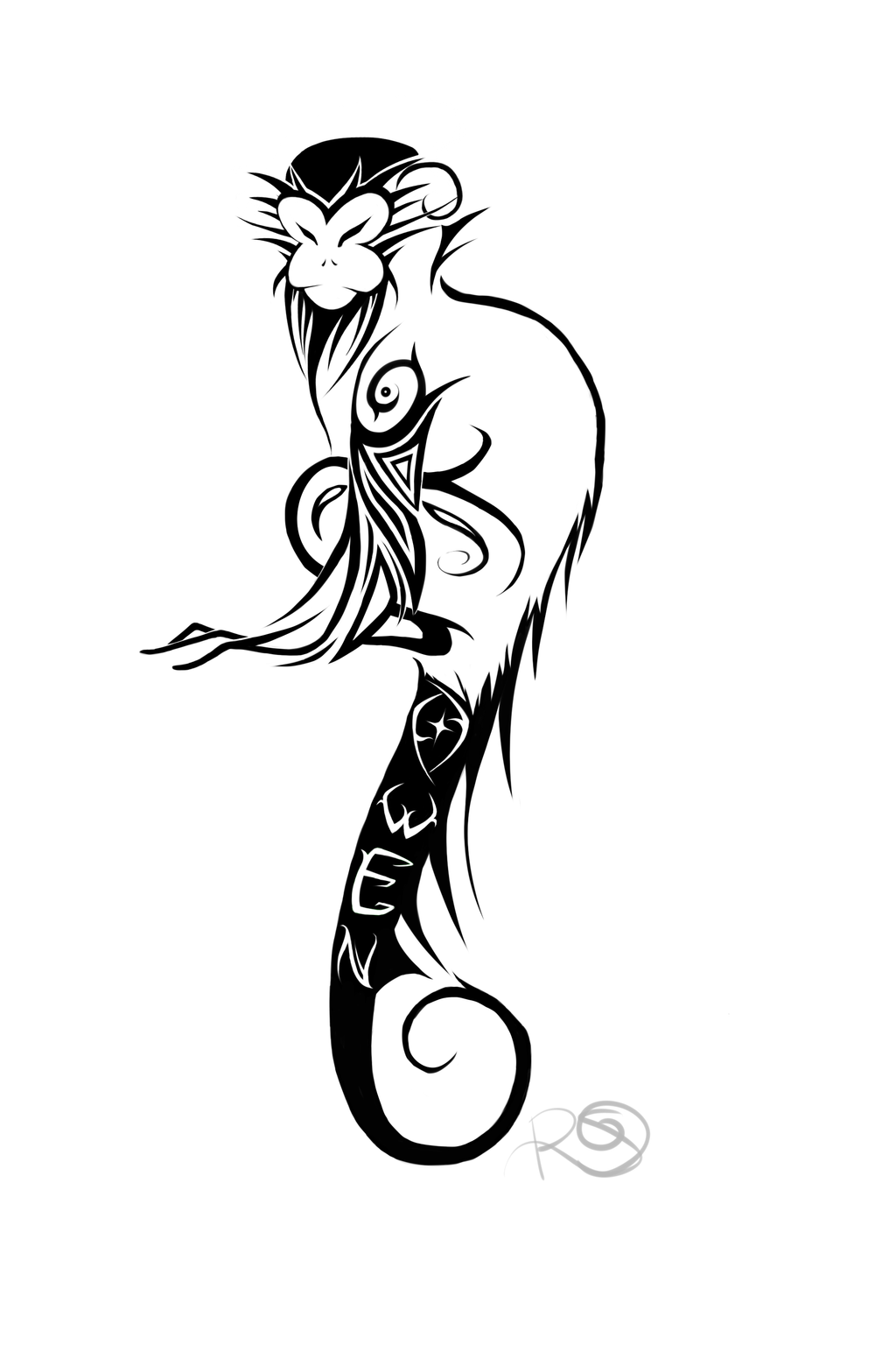 Знак обезьяны тату