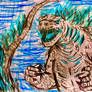 Godzilla doodle sketch