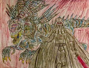 Lord Vader and his Pet doodle sketch